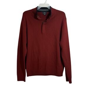 Brooks Brothers 346 Mens Merino Wool Red Sweater Pullover size XL